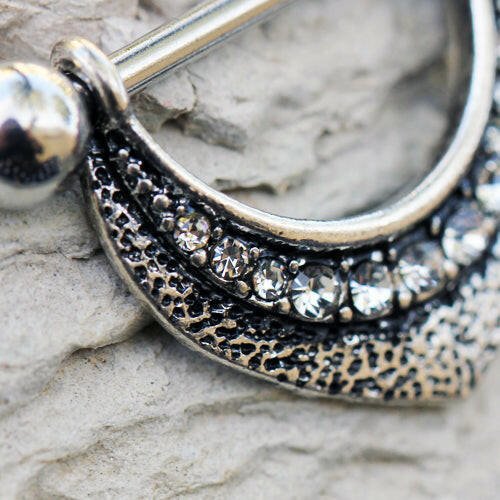 Stainless Steel Lavish Lace Nipple Shield - Impulse Piercings