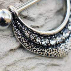 Stainless Steel Lavish Lace Nipple Shield - Impulse Piercings