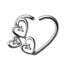 Stainless Steel Love in the Air Heart Cartilage Earring.