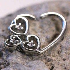 Stainless Steel Love in the Air Heart Cartilage Earring - Impulse Piercings