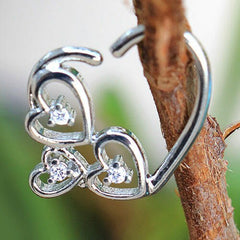 Stainless Steel Love in the Air Heart Cartilage Earring - Impulse Piercings