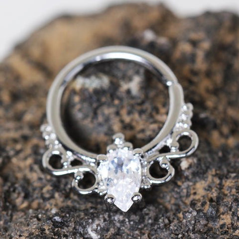 Stainless Steel Made for Royalty Annealed Ornate Seamless Ring / Septum Ring