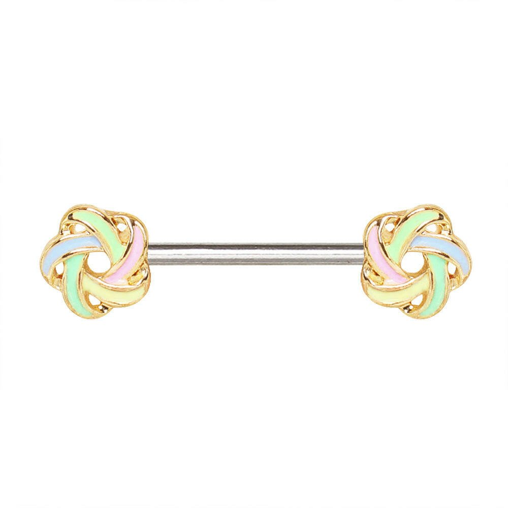 Stainless Steel Pastel Flower Pinwheel Nipple Bar.