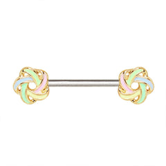 Stainless Steel Pastel Flower Pinwheel Nipple Bar.