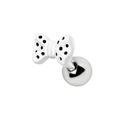 Stainless Steel Polka Dots Bow Tie Cartilage Earring.