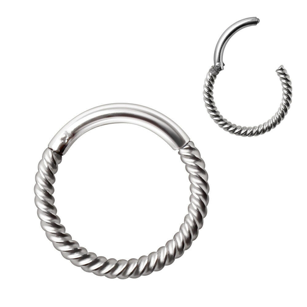 Stainless Steel Rope Design Seamless Clicker Ring.