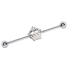 Stainless Steel Royal Crown Industrial Barbell.