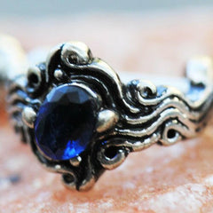 Stainless Steel Sapphire Blue Wave Cartilage Cuff Earring - Impulse Piercings