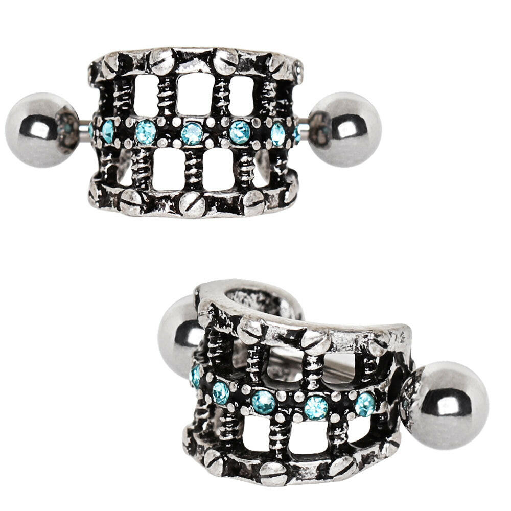 Stainless Steel Screw Bolt Steampunk Cartilage Cuff Earring.