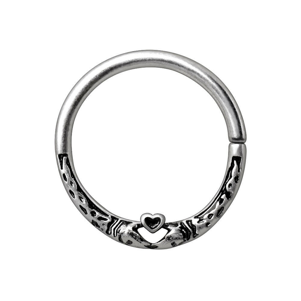 Stainless Steel Snake Heart Seamless Ring.