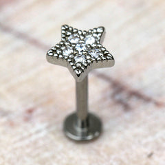 Stainless Steel Sparkling Star Labret - Impulse Piercings