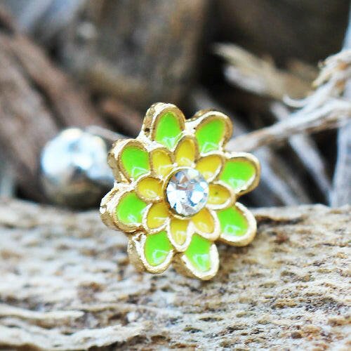 Stainless Steel Spring Flower Cartilage Earring - Impulse Piercings