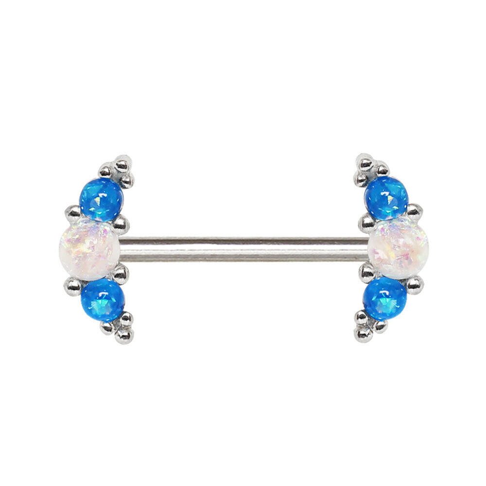 Stainless Steel Synthetic Opal Nipple Bar.