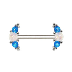 Stainless Steel Synthetic Opal Nipple Bar.