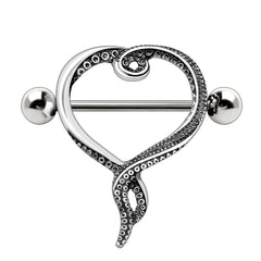 Stainless Steel Tentacle Heart Nipple Shield.