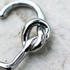 Stainless Steel Tied Knot Heart Seamless Ring / Cartilage Earring - Impulse Piercings