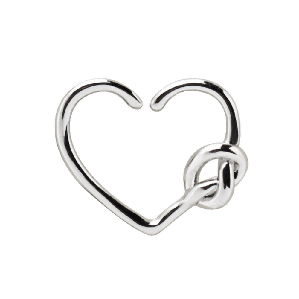 Stainless Steel Tied Knot Heart Seamless Ring / Cartilage Earring.