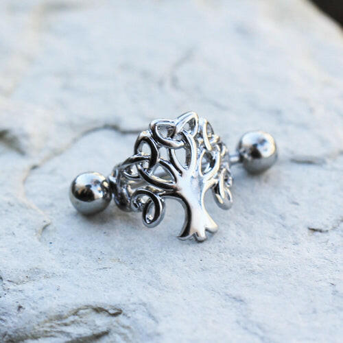 Stainless Steel Tree of Life Cartilage Cuff Earring - Impulse Piercings