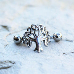 Stainless Steel Tree of Life Cartilage Cuff Earring - Impulse Piercings