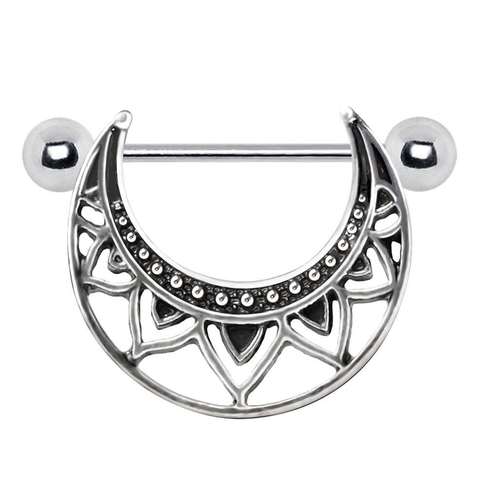 Stainless Steel Tribal Nipple Shield.