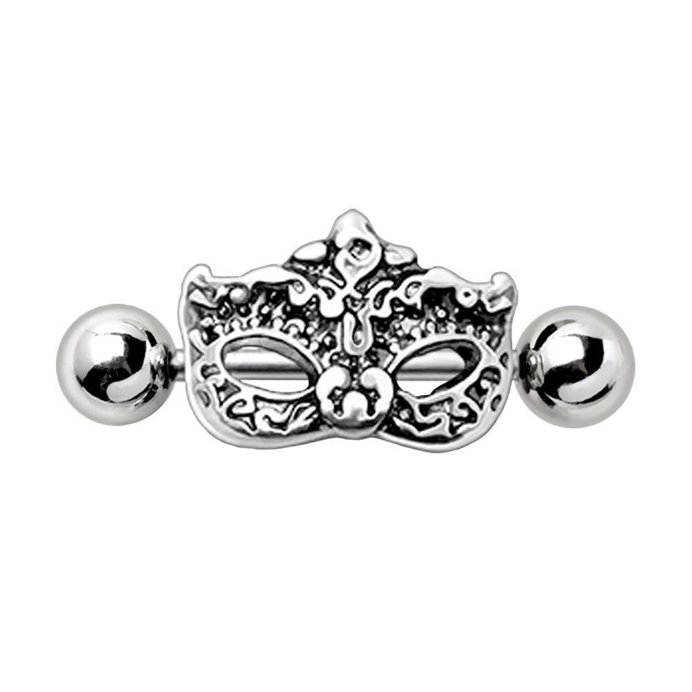 Stainless Steel Venetian Mask Cartilage Cuff Earring.