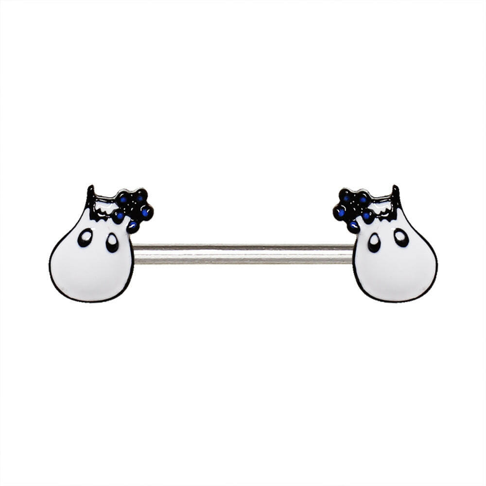 Stainless Steel White Hippo Nipple Bar.