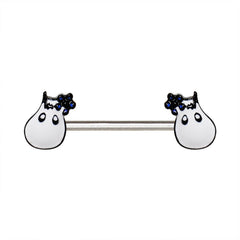 Stainless Steel White Hippo Nipple Bar.