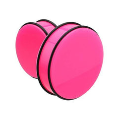 Supersize Neon Colored Acrylic No Flare Ear Gauge Plug.