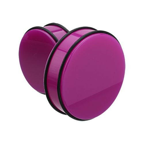 Supersize Neon Colored Acrylic No Flare Ear Gauge Plug.