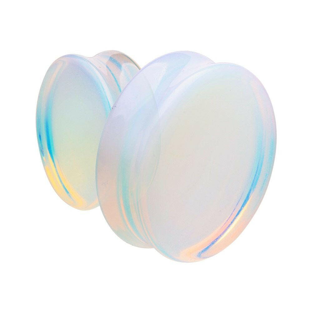 Supersize Opalite Stone Double Flared Ear Gauge Plug.