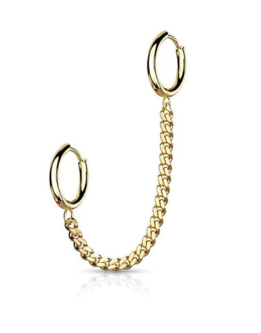 Surgical Steel Chain Linked Round Clicker Ear Hoops - Impulse Piercings