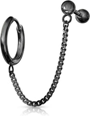 Surgical Steel Chain Linked Round Clicker Hoop Earring Cartilage Barbells - Impulse Piercings