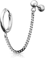 Surgical Steel Chain Linked Round Clicker Hoop Earring Cartilage Barbells - Impulse Piercings