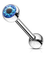 Surgical Steel Eyeball Inlaid Barbell Tongue Rings - Impulse Piercings