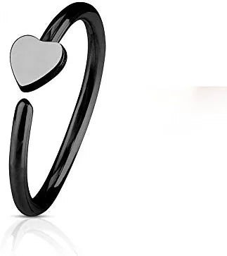 Surgical Steel Heart IP Plating over Nose Hoop Ring for Nose & Ear Cartilage - Impulse Piercings