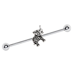 Surgical Steel Henna Elephant Industrial Barbell.