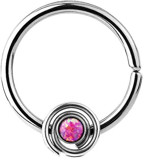 Surgical Steel Opal Spiral Bendable Septum Cartilage Hoop Rings - Impulse Piercings