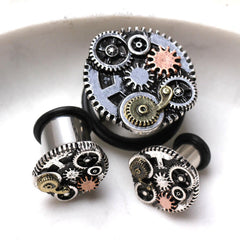 Surgical Steel Steampunk Gear Menagerie Plug