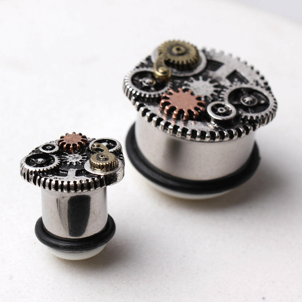 Surgical Steel Steampunk Gear Menagerie Plug