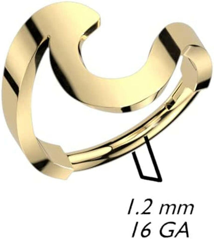 Surgical Steel Swish Wave Hinged Segment Ring.