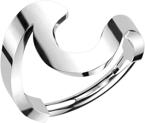 Surgical Steel Swish Wave Hinged Segment Ring.