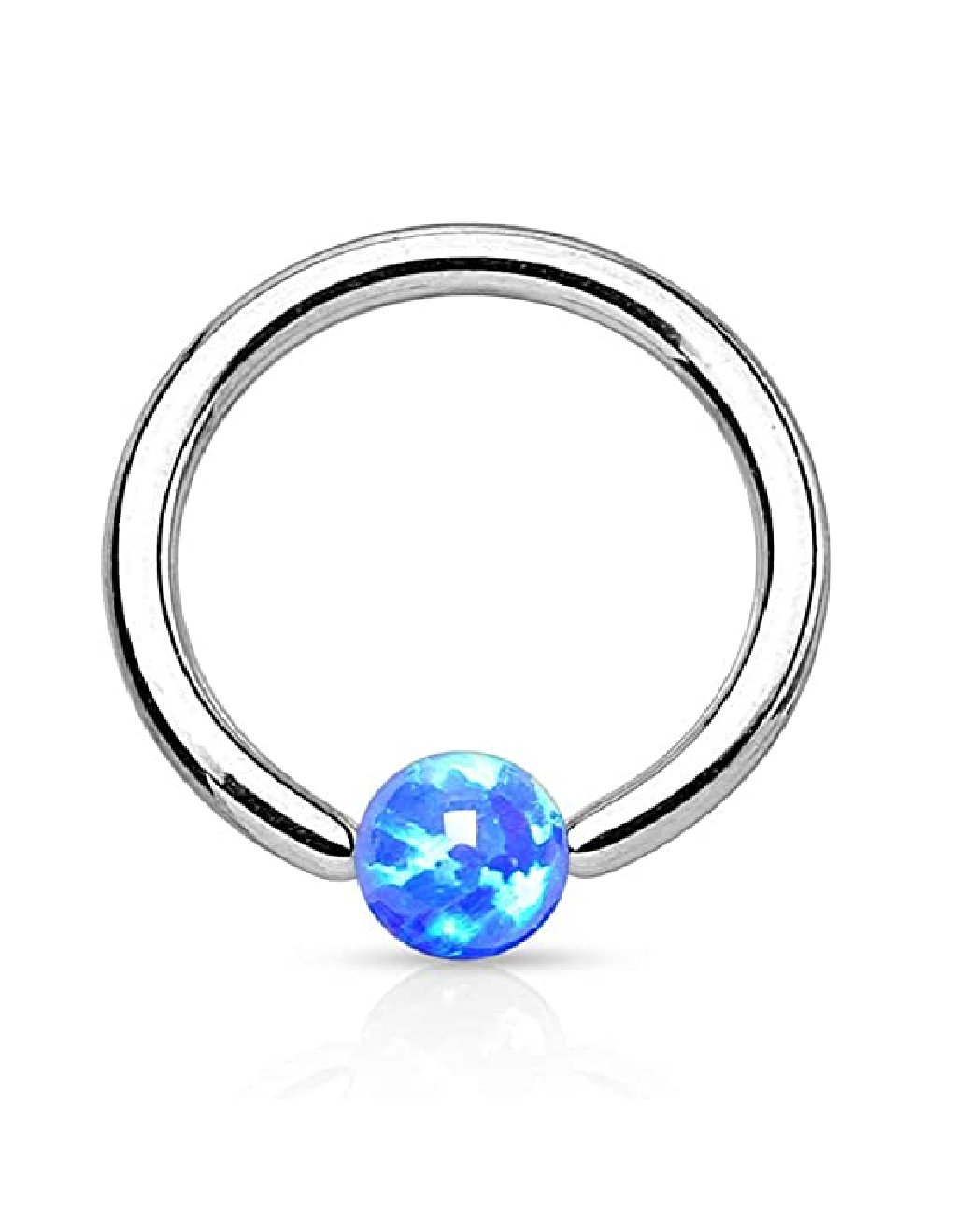 Surgical Steel Synthetic Opal Ball Captive Bead Rings - Impulse Piercings