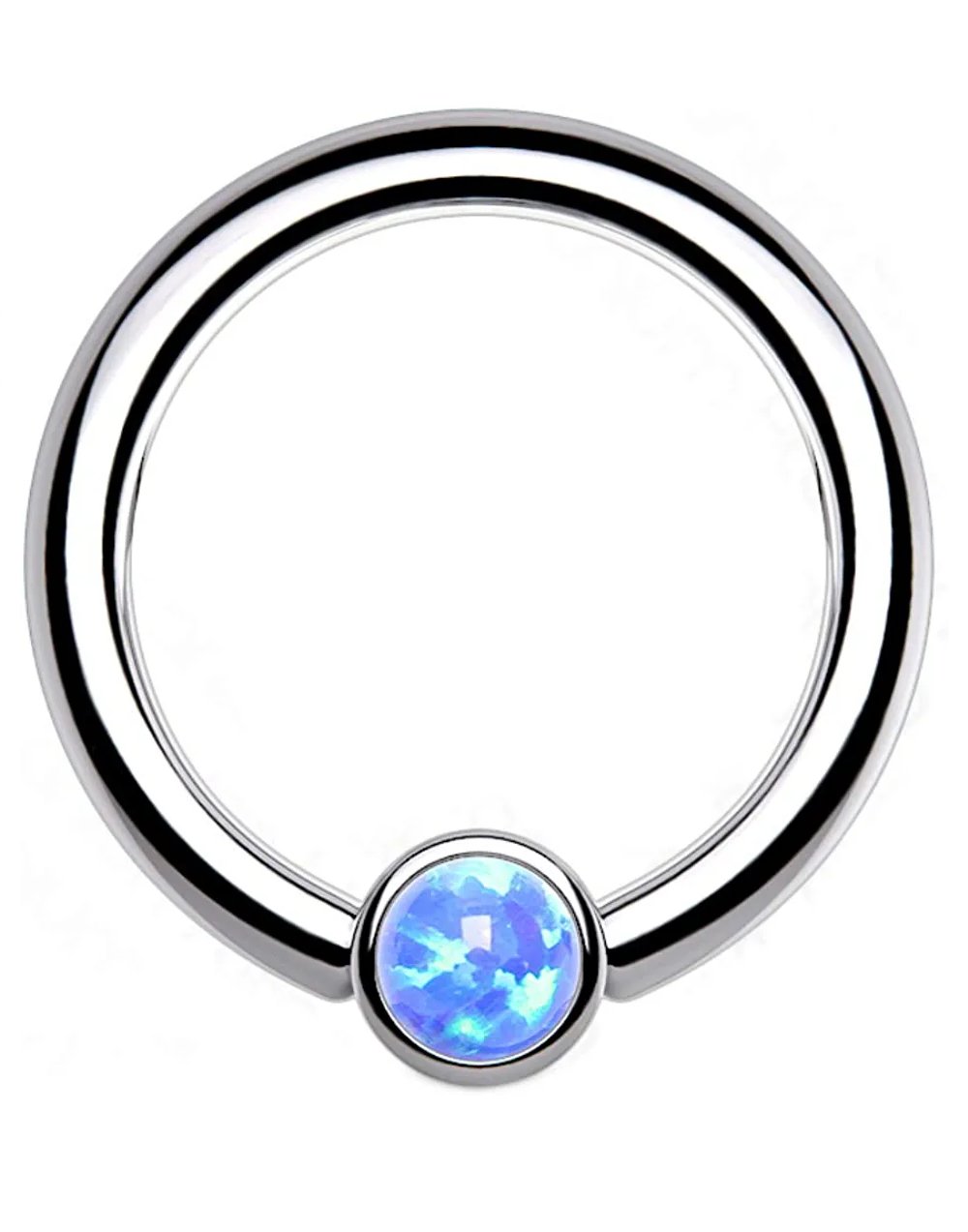 Titanium Bezel Opal Captive Bead Rings - Impulse Piercings