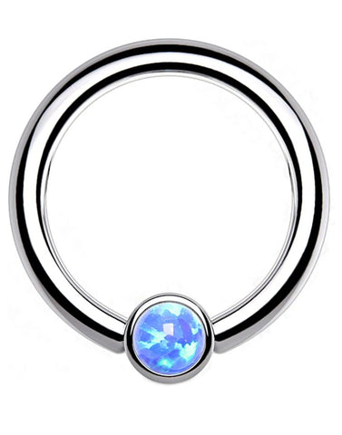 Titanium Bezel Opal Captive Bead Rings - Impulse Piercings