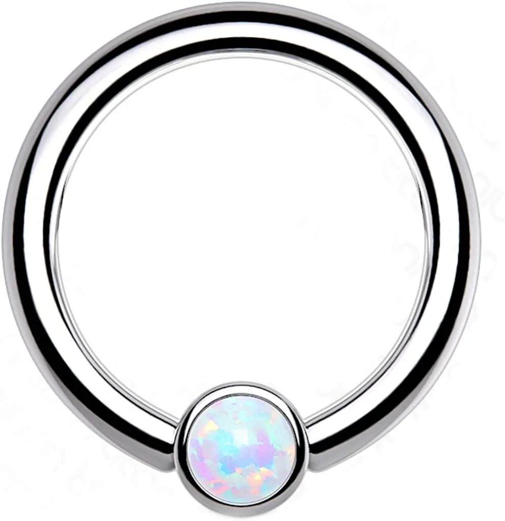 Titanium Bezel Opal Captive Bead Rings - Impulse Piercings