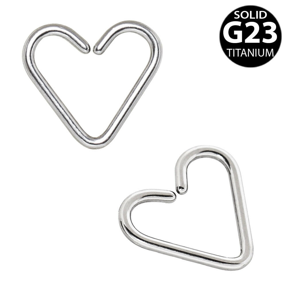 Titanium Heart Shaped Cartilage / Tragus Earring - Impulse Piercings