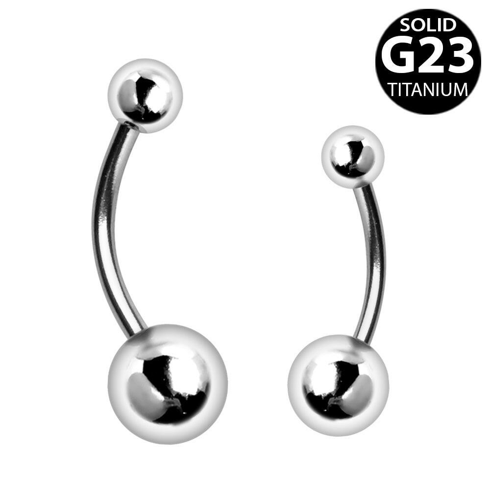 Titanium Navel Ring with Solid Balls - Impulse Piercings