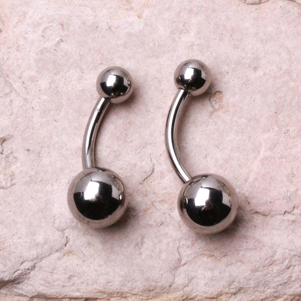 Titanium Navel Ring with Solid Balls - Impulse Piercings