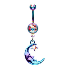 To the Moon and Back Belly Button Ring.