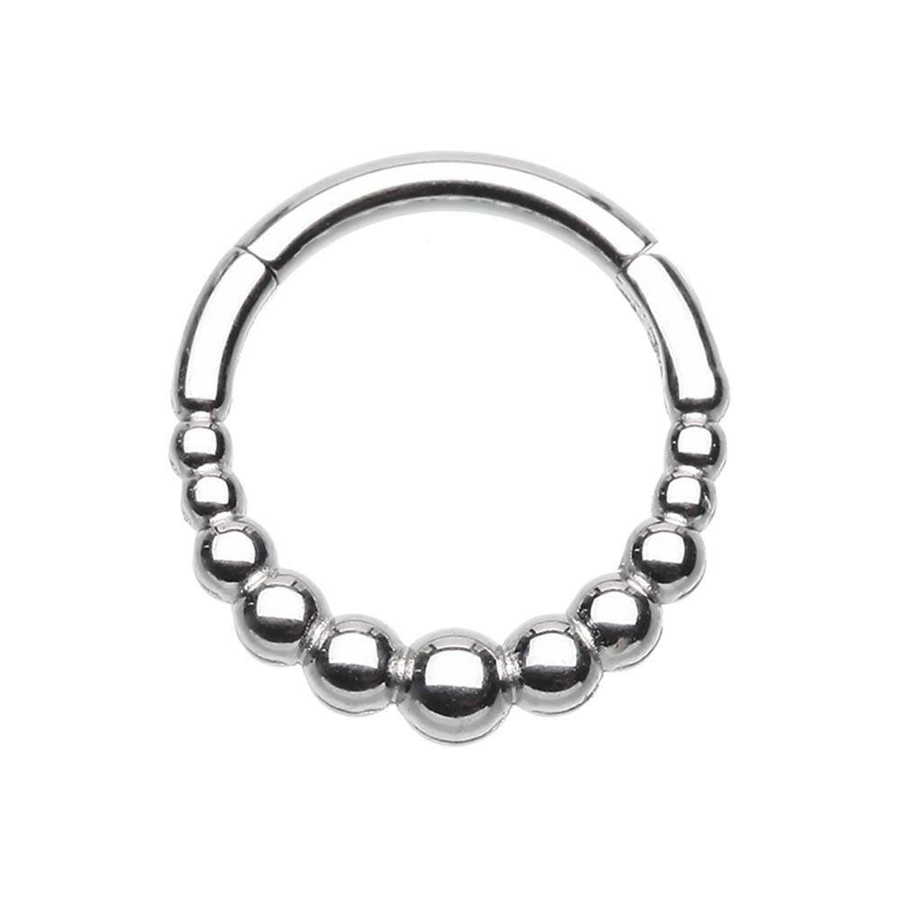 Tribal Ball Steel Seamless Hinged Clicker Ring.